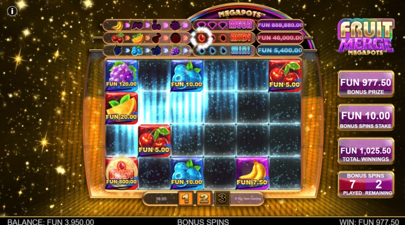 Fruit Merge Megapots - layar permainan Hold and Spin
