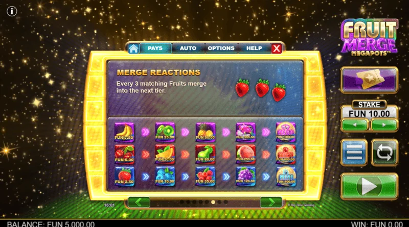 Fruit Merge Megapots - buah bergabung dalam Hold and Spin