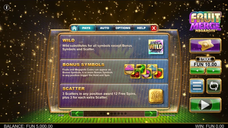 Fruit Merge Megapots - kisi simbol dan permata
